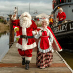 Santa's riverboat Arrival in Petaluma