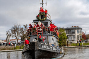 Santa's Riverboat Arrival in Petaluma
