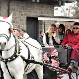 Holiday Carriage rides at Railroad Square