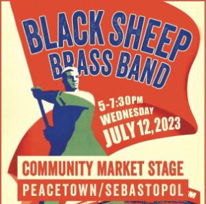 Black Sheep Brass Band at Community Market Peacetown Conccerts